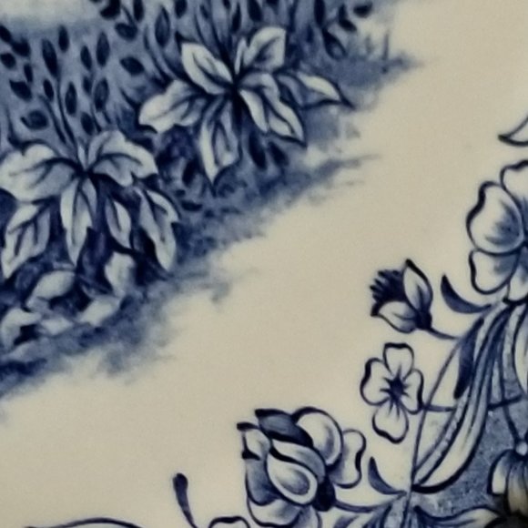 2 Churchill Currier & Ives Blue "Harvest" Dinner Plates - Picture 3 of 7